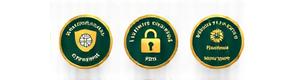 Trust badges for satisfaction, security, and quality