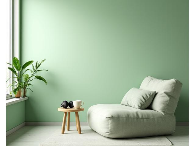 Minimalist desk setup with headphones and plants